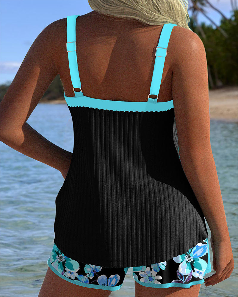 Chloe | Printed V-Neck Tankini