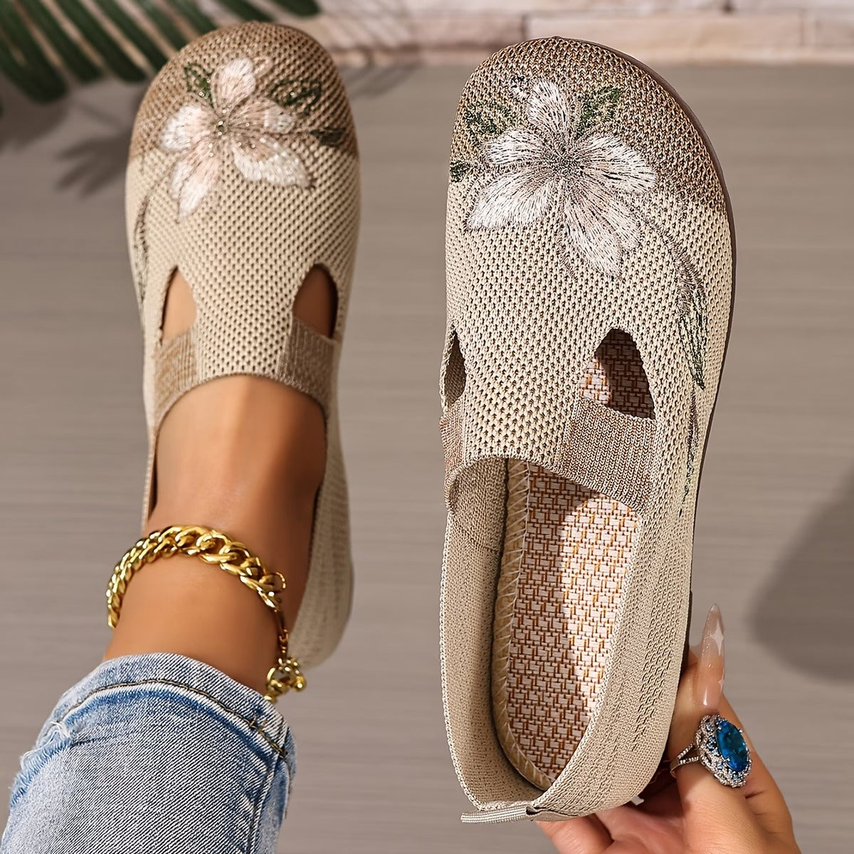 Rosalie™ — Chic Ergonomic Ballet Flats Featuring a Floral Design