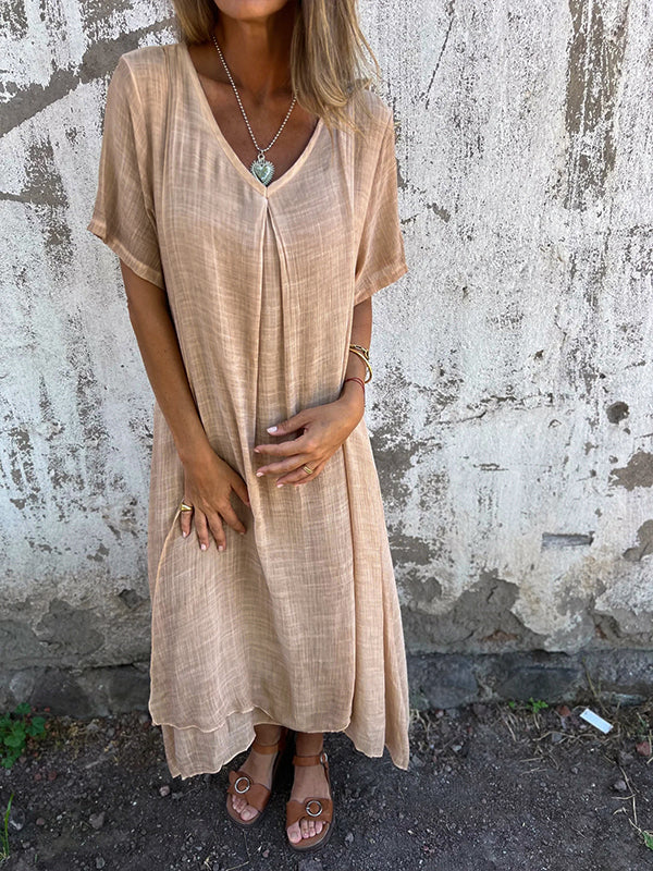 Violet | Loose-Fit V-Neck Dress