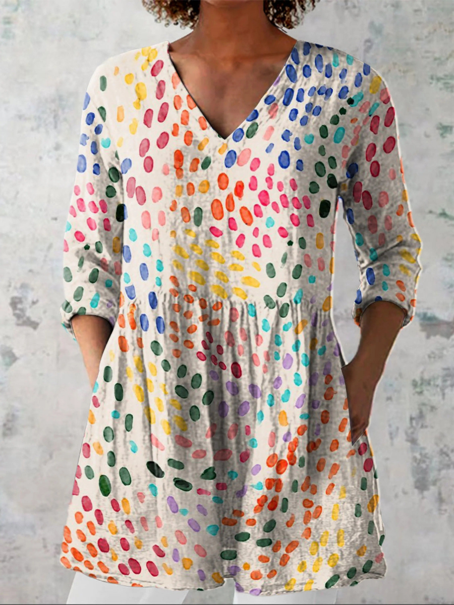 Pauline | V-Neck Long Blouse