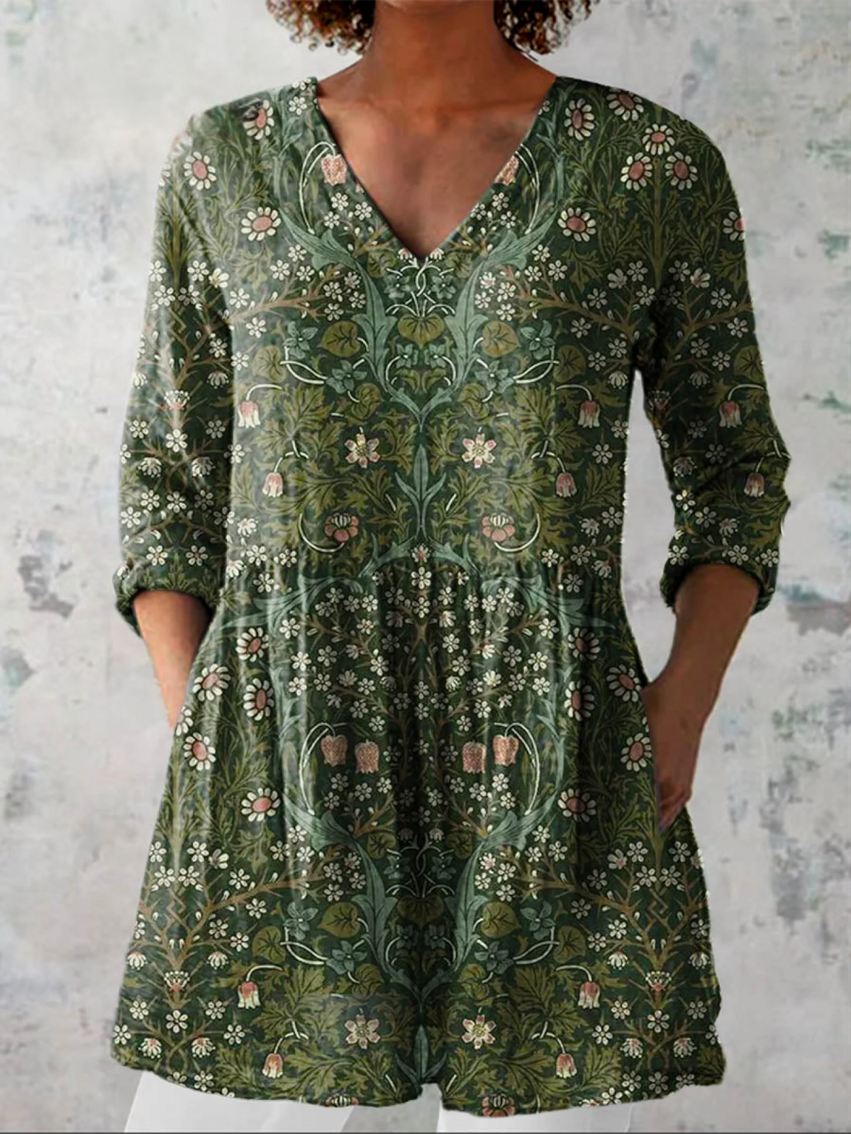 Julie | V-Neck Long Blouse