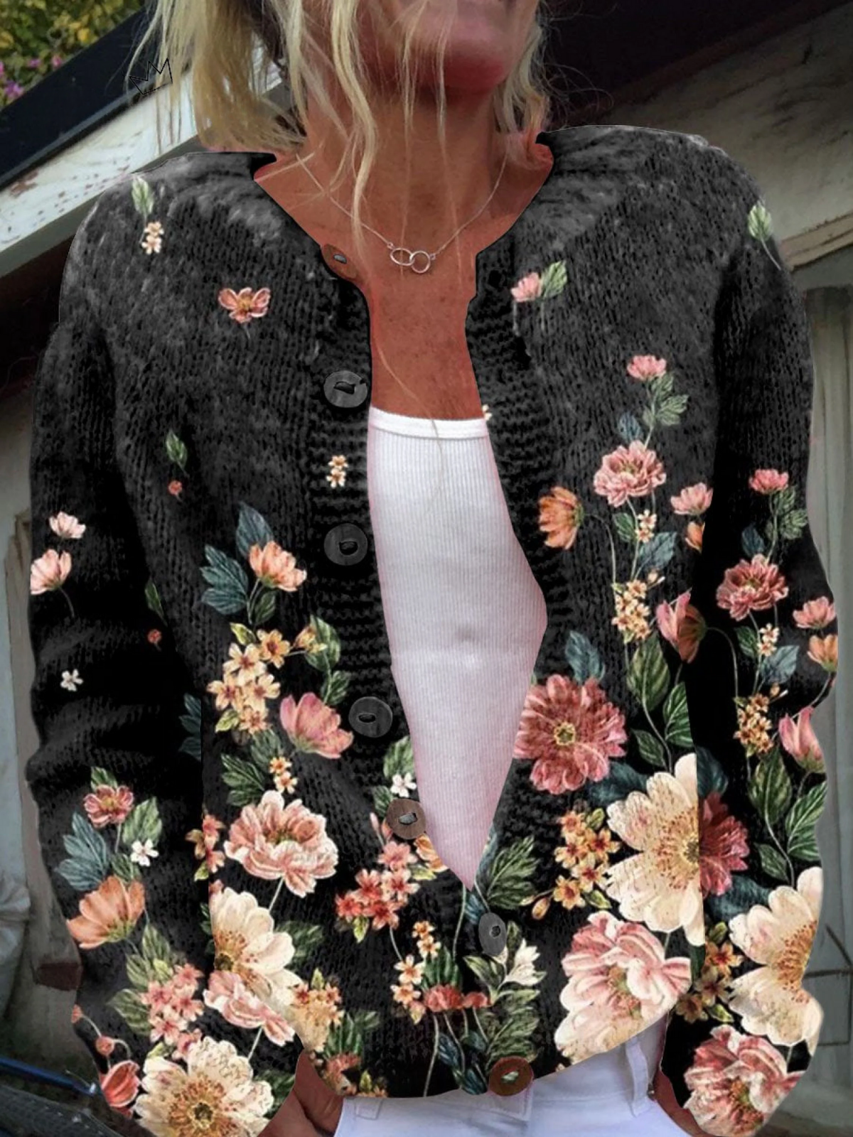 Kivara™ | Retro Floral Knit Cardigan