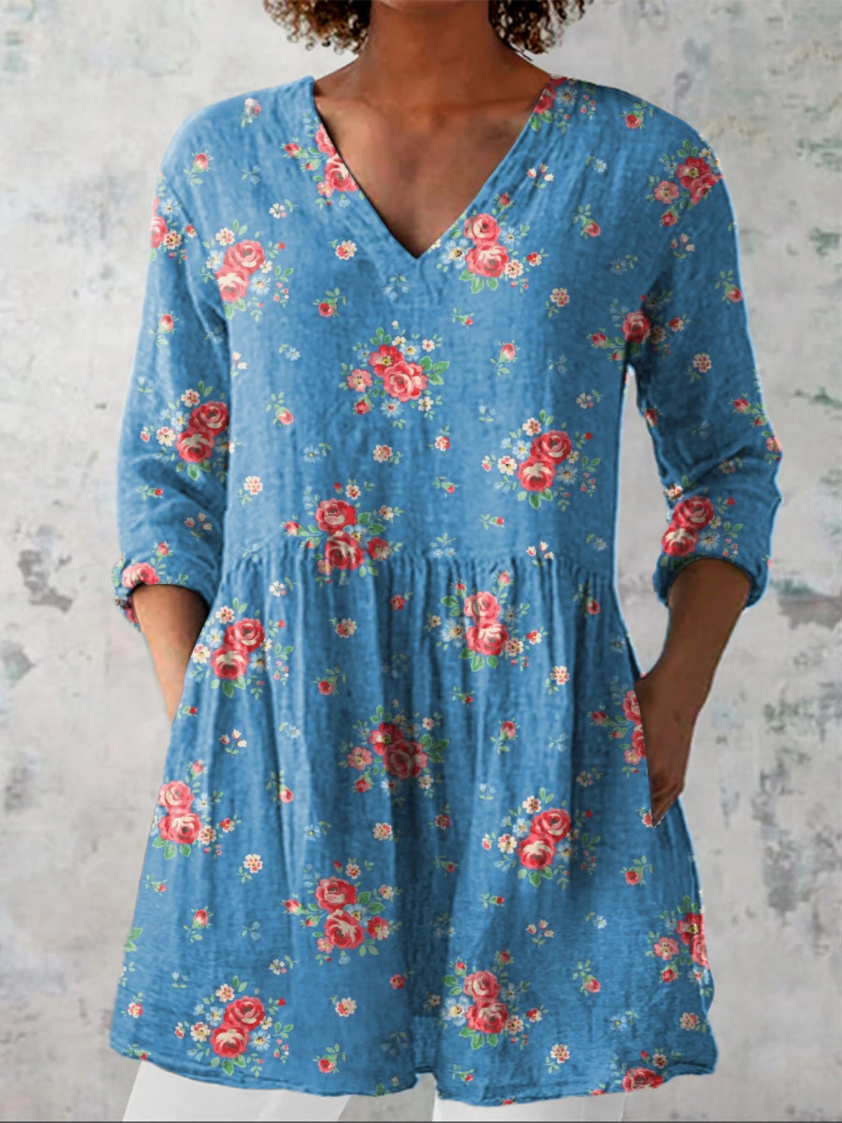 Melanie | V-Neck Long Blouse