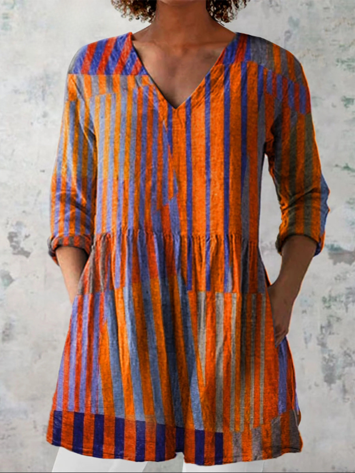 Nadia | V-Neck Long Blouse