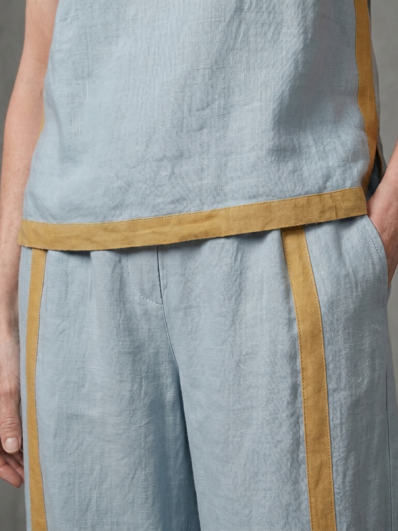 Inara | Sleeveless Top with Wide-Leg Contrast Pants Set