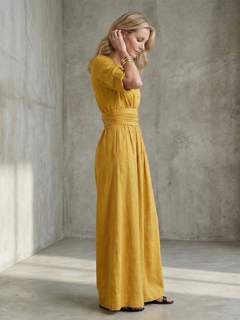 Wanda | Wide Leg Jumpsuit with Cross Front Design