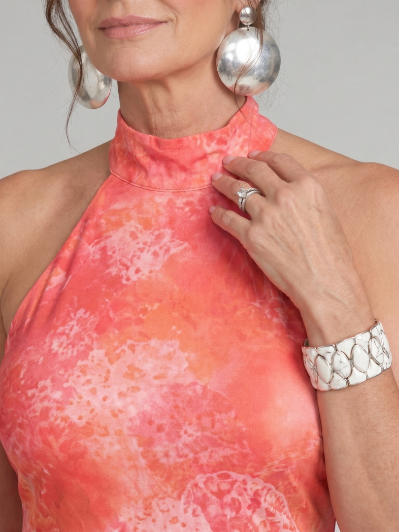 Coraline | Printed Maxi Dress with Halter Neck Design
