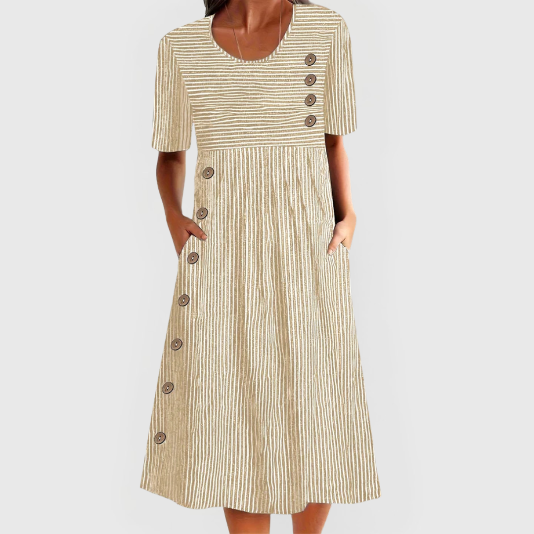 Striped Midi Dress by Wanda