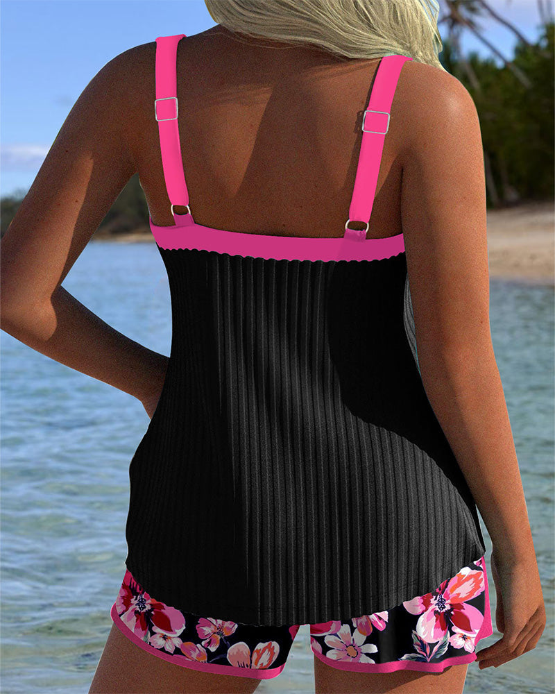 Chloe | Printed V-Neck Tankini