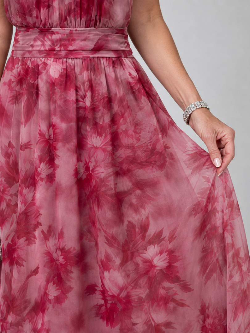 Avien | Elegant Soft Halter Neck Midi Dress