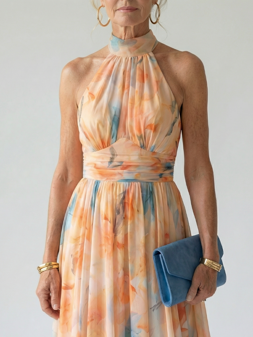Elin | Gentle Halter Midi Dress