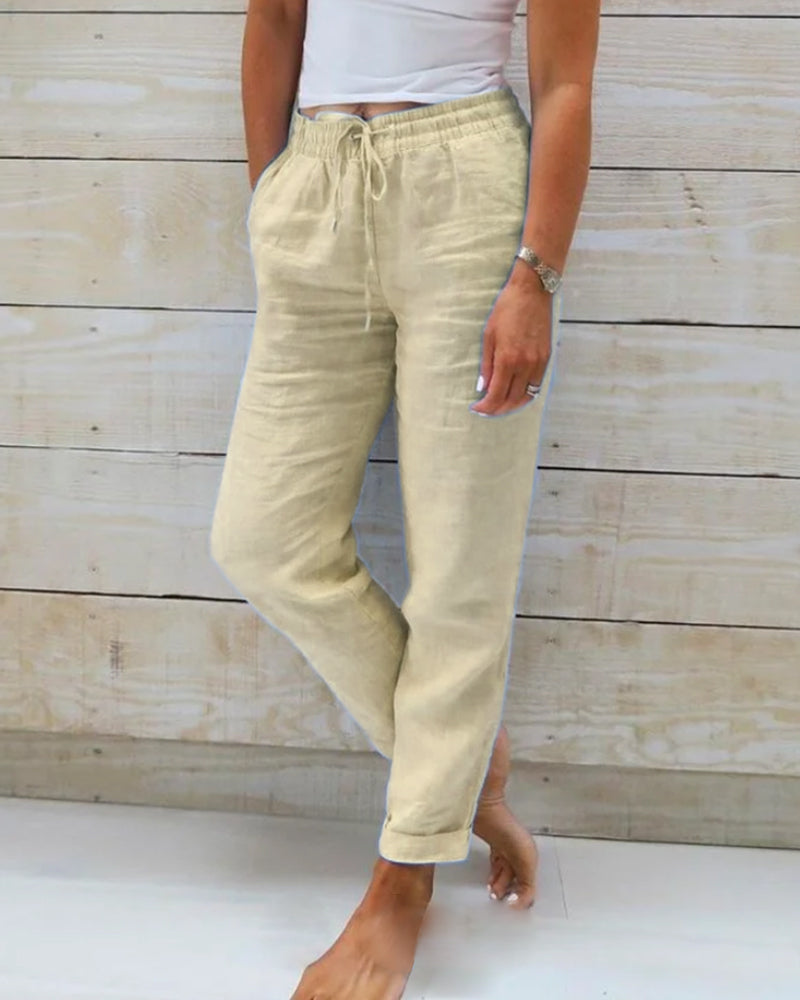 Allison - Premium Cotton-Linen Tailored Pants