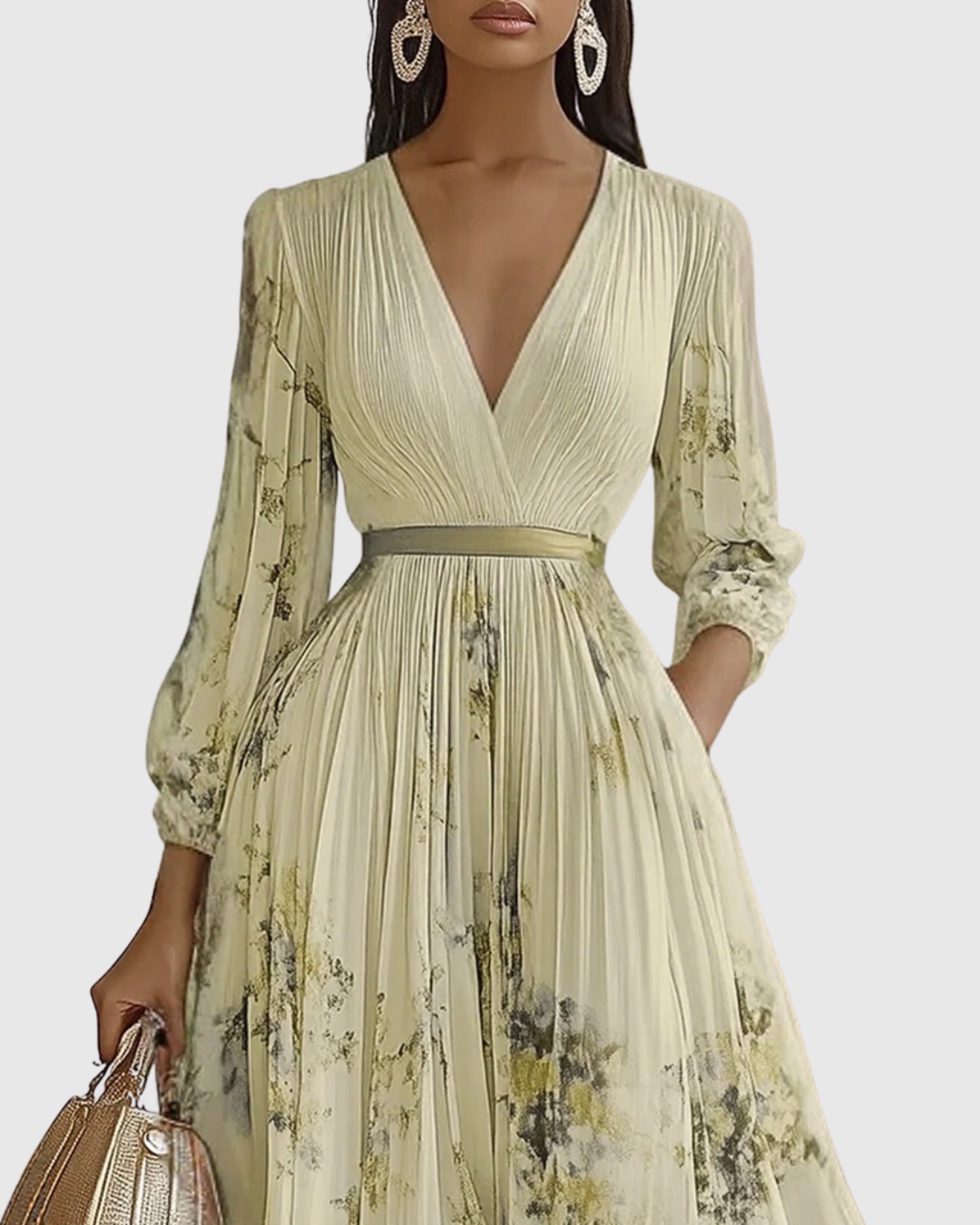 Rowella | Chic Pleated Maxi Gown
