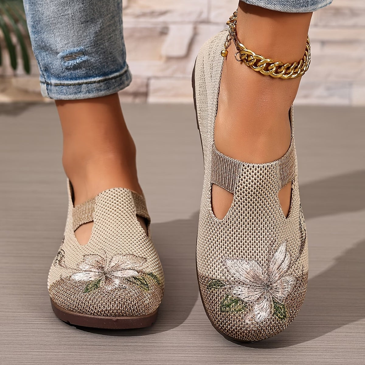 Rosalie™ — Chic Ergonomic Ballet Flats Featuring a Floral Design