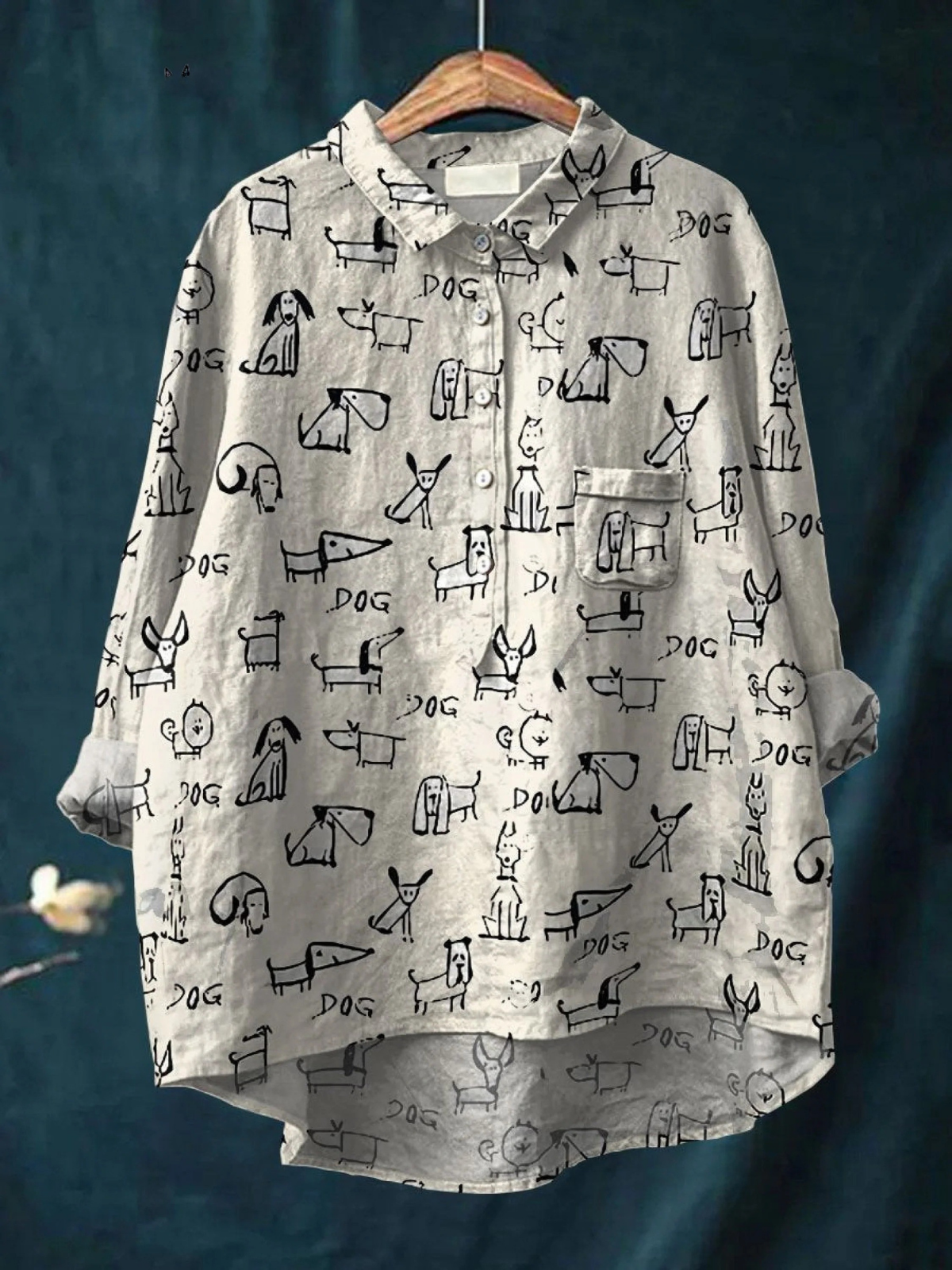 Faith | Adorable Dog Print Casual Shirt for Women