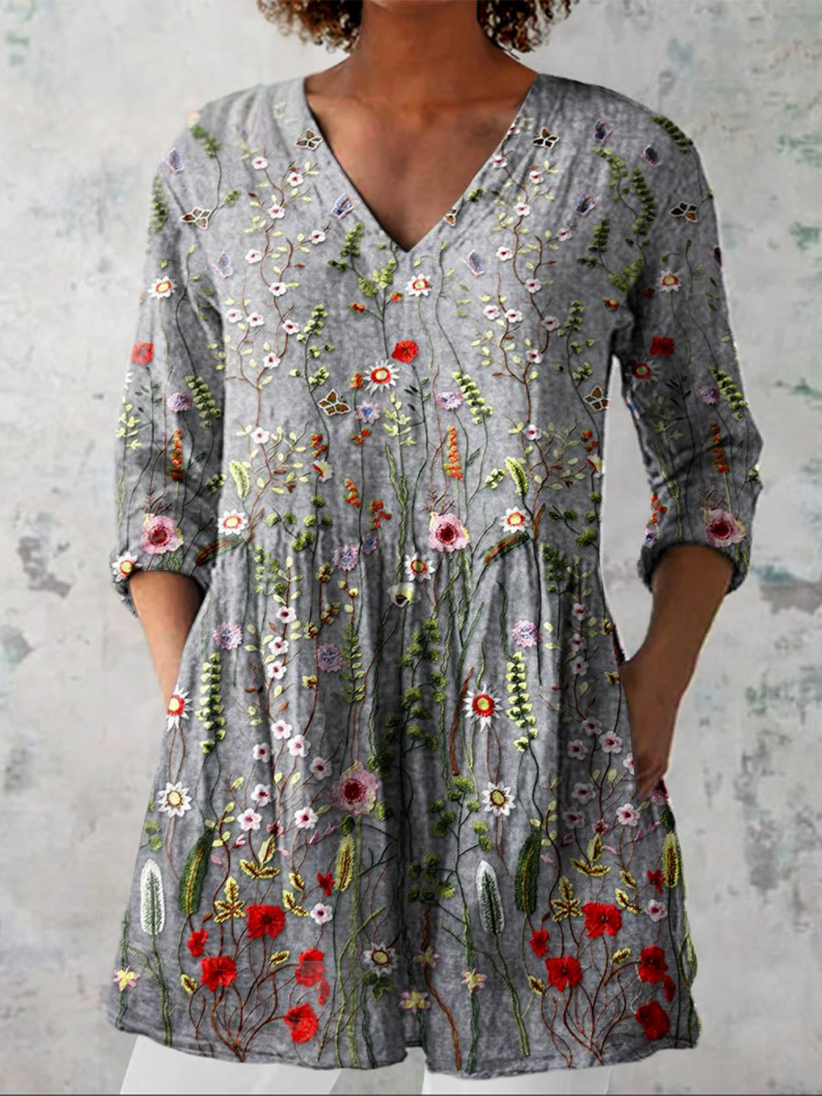 Amelie | V-Neck Long Blouse