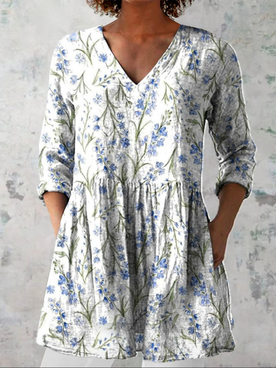 Jeanne | V-Neck Long Blouse