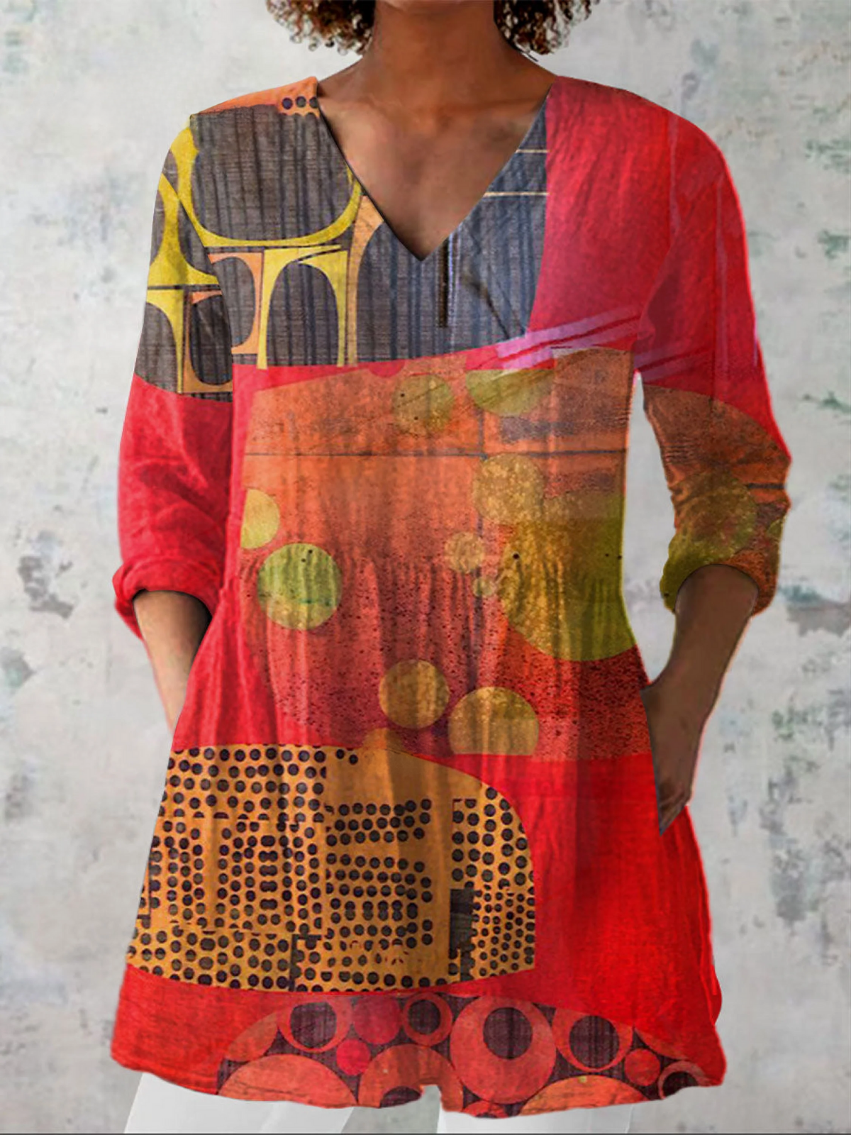 Lucie | V-Neck Long Blouse