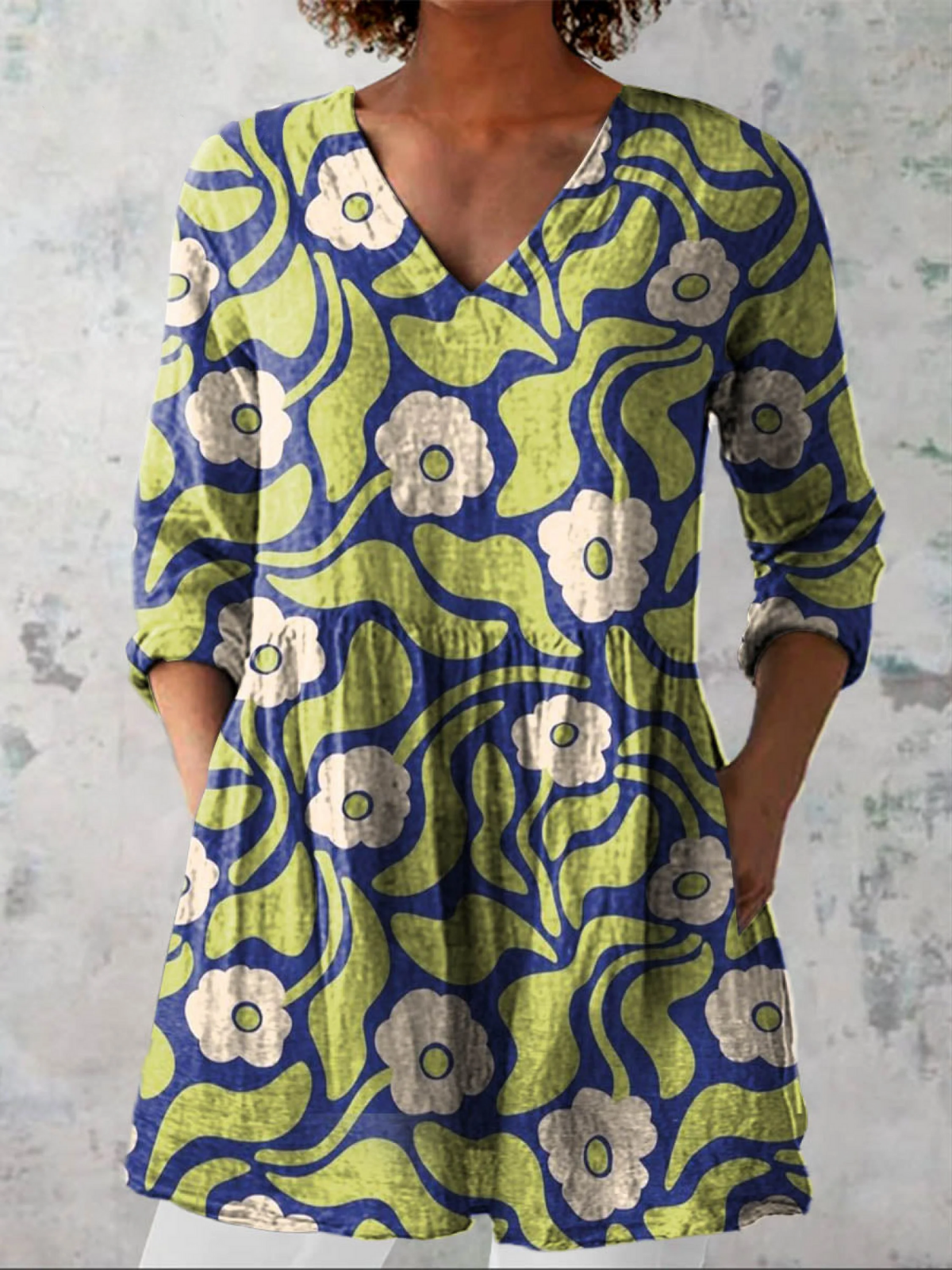 Elodie | V-Neck Long Blouse