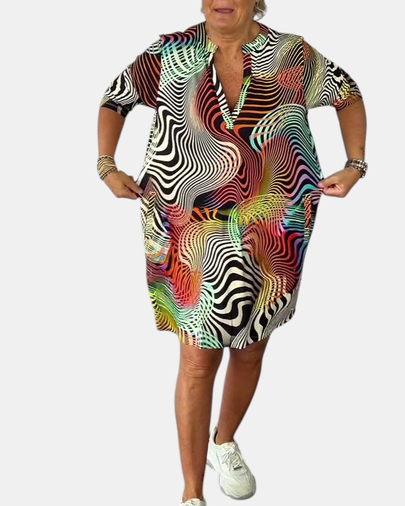 Jessica™ | Vibrant V-Neck Dress