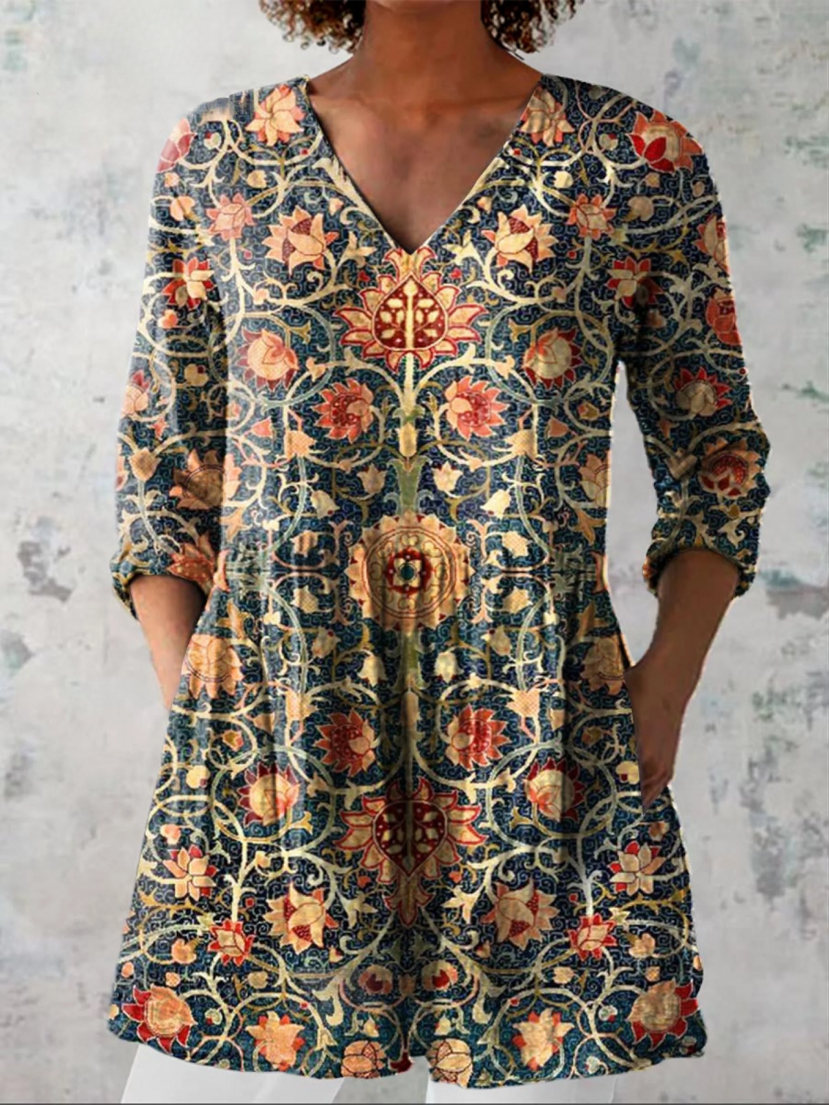 Celine | V-Neck Long Blouse