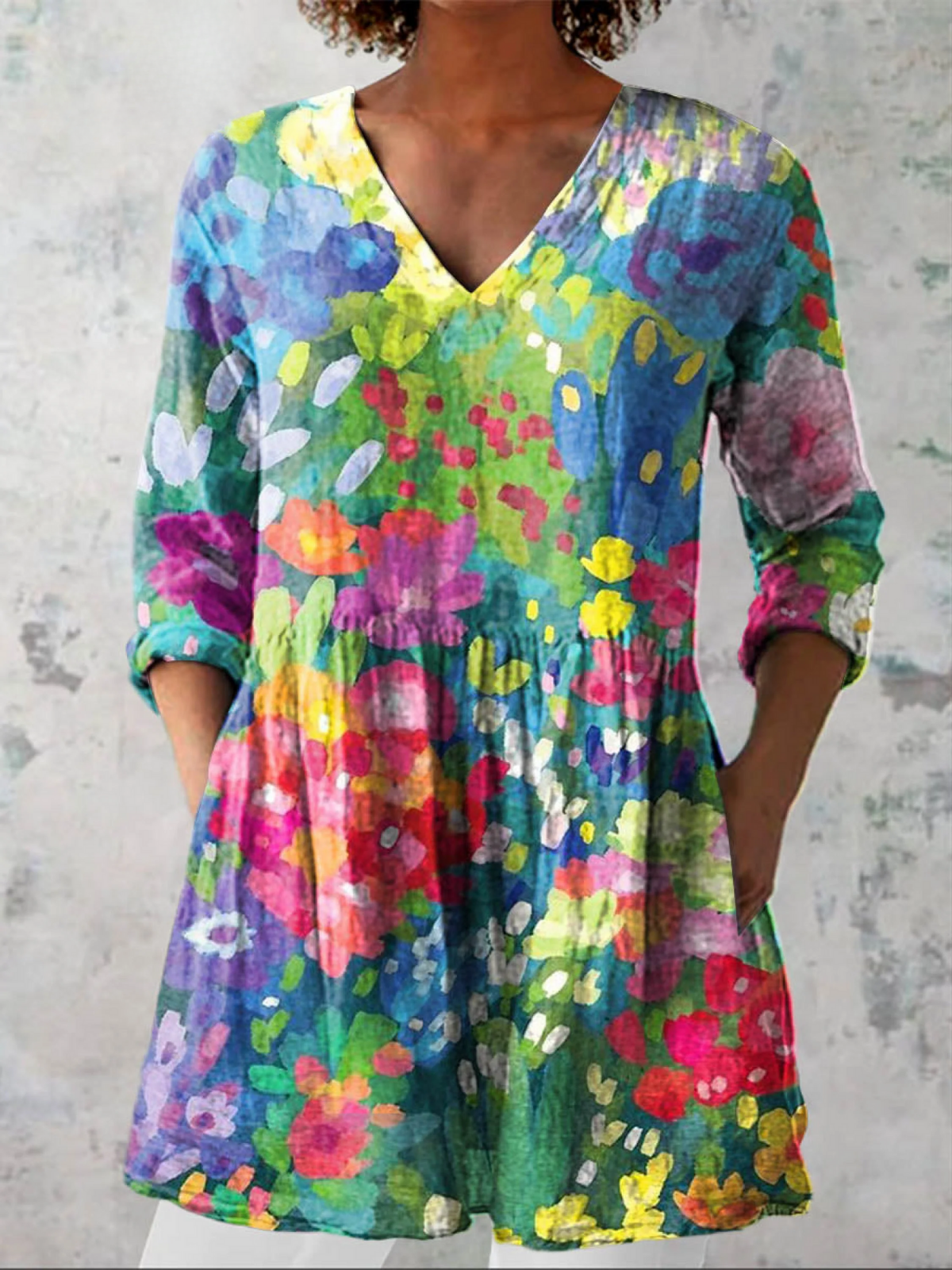 Maelle | V-Neck Long Blouse