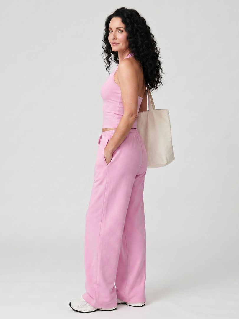 Helena | Sleeveless Scoop Neck Top with Wide Leg Pants Set