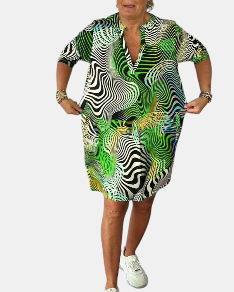 Jessica™ | Vibrant V-Neck Dress
