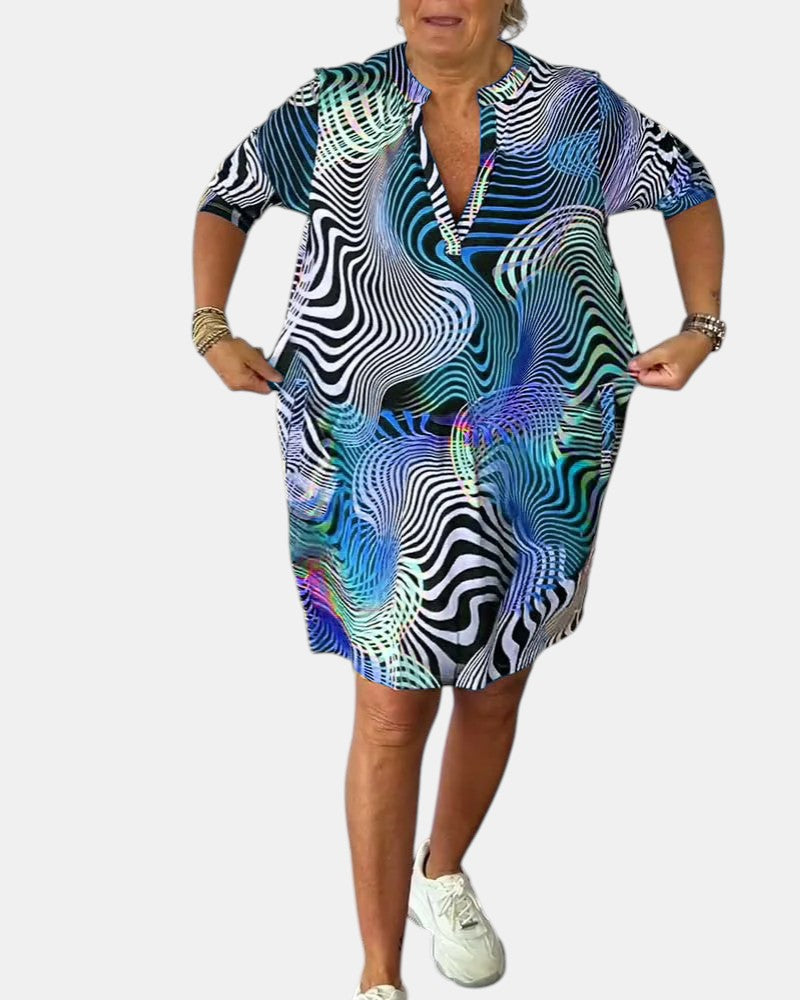 Jessica™ | Vibrant V-Neck Dress