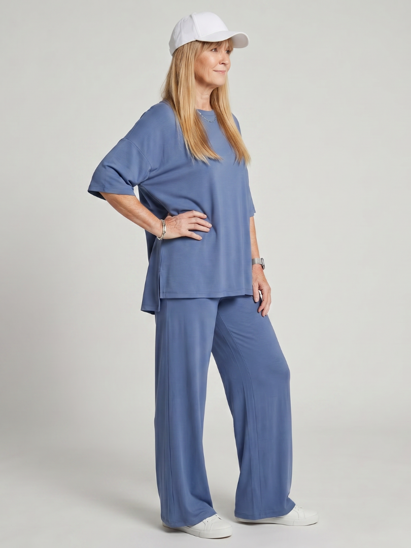 Ramse | Oversized Short Sleeve Top & Wide Leg Pants Ensemble