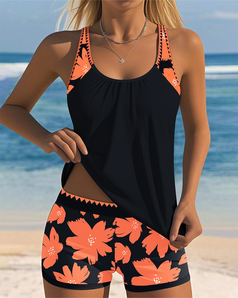 Emma | Floral U-Neck Tankini