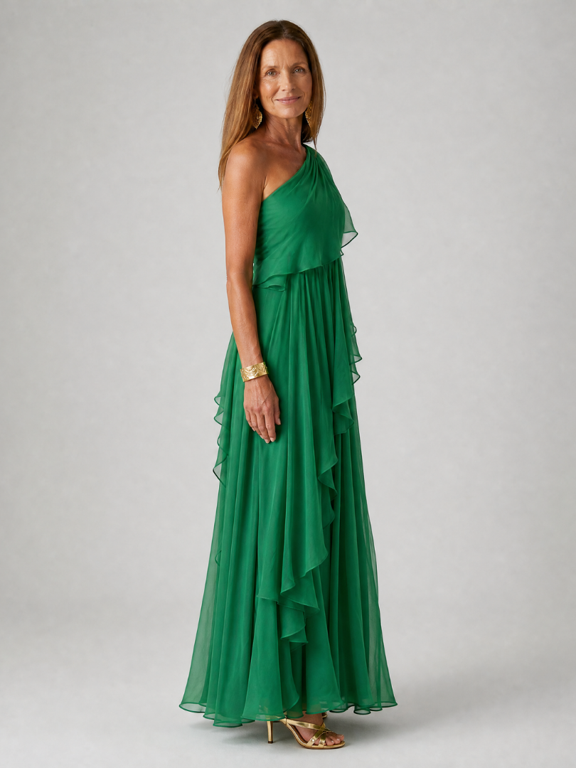 Eliana | One-Shoulder Chiffon Maxi Dress
