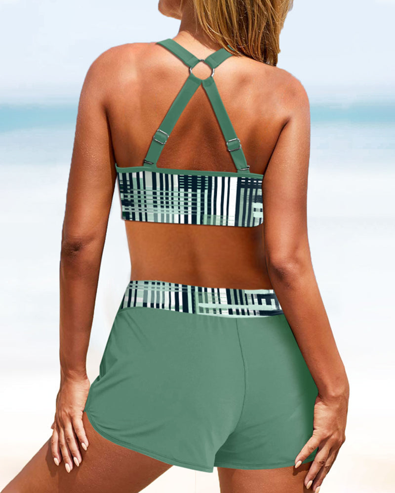 Janette - Striped High-Waisted Bikini