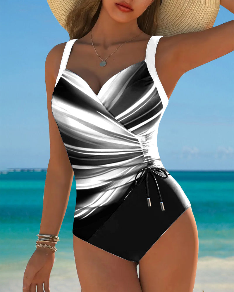 Eleanor | Ombre Drawstring One-Piece Swimsuit