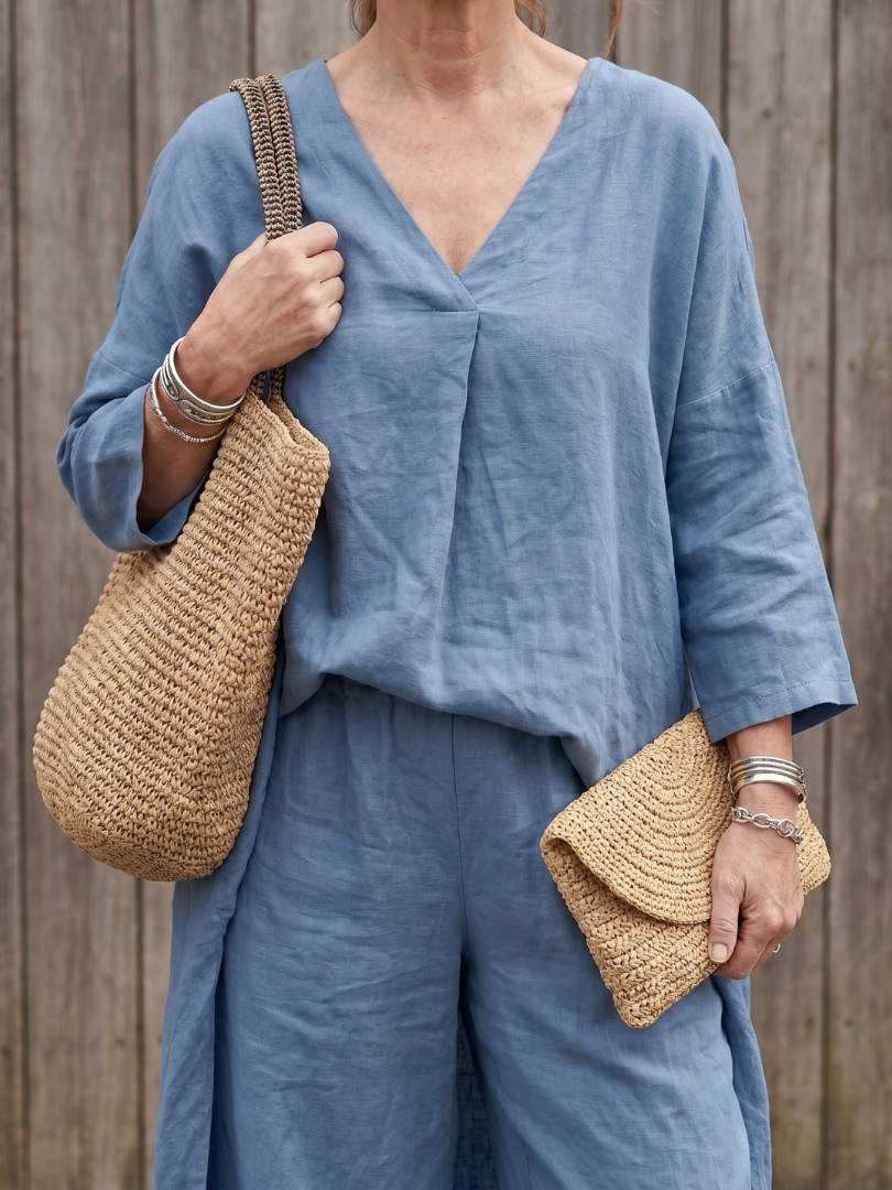 Onyx | Relaxed Tunic Top with Wide Leg Pant Set