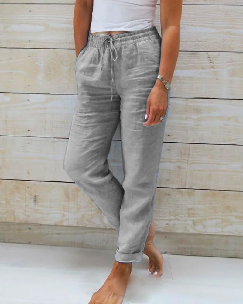 Allison - Premium Cotton-Linen Tailored Pants