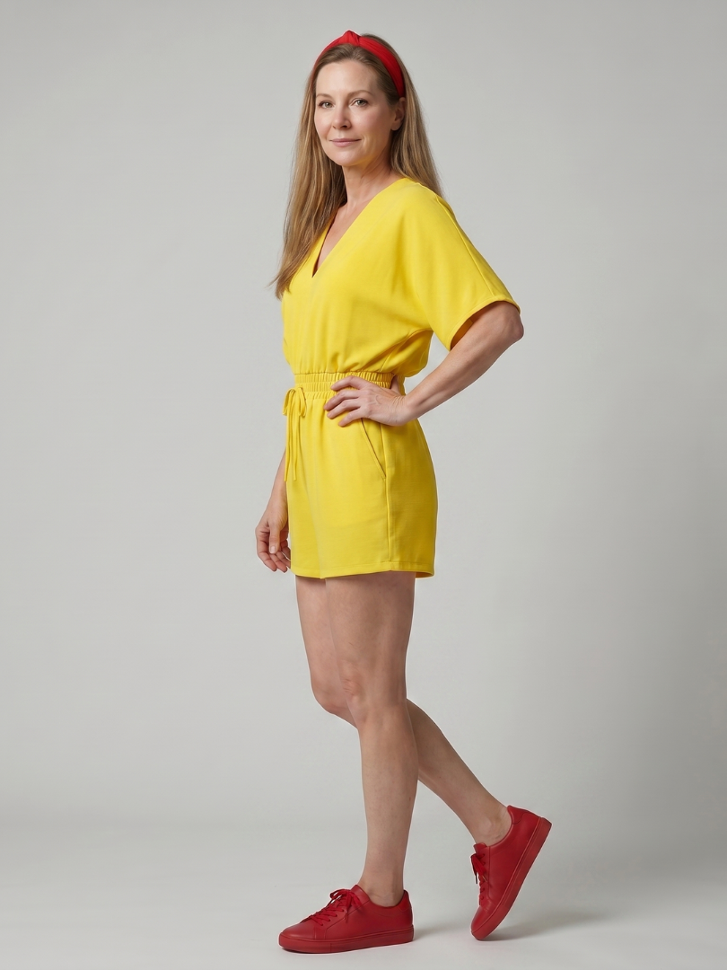 Cliona | V-Neck Cold Shoulder Short Sleeve Jumpsuit