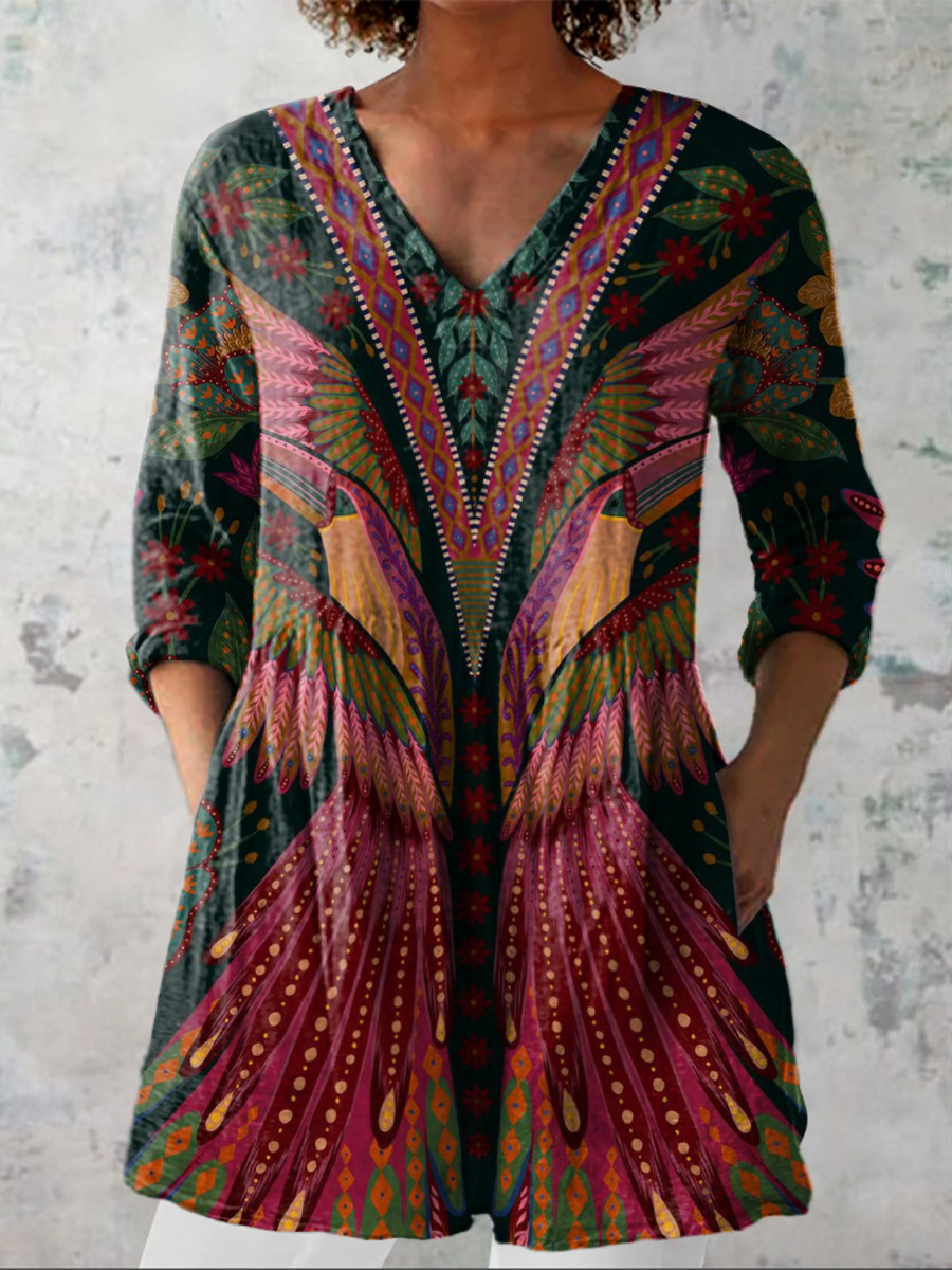 Manon | V-Neck Long Blouse