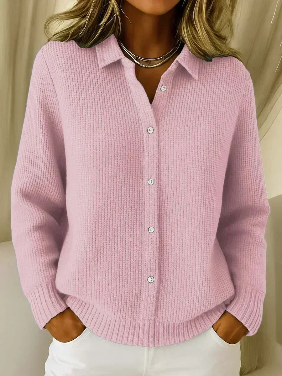 Camille™ | Textured Knit Button-Down Cardigan