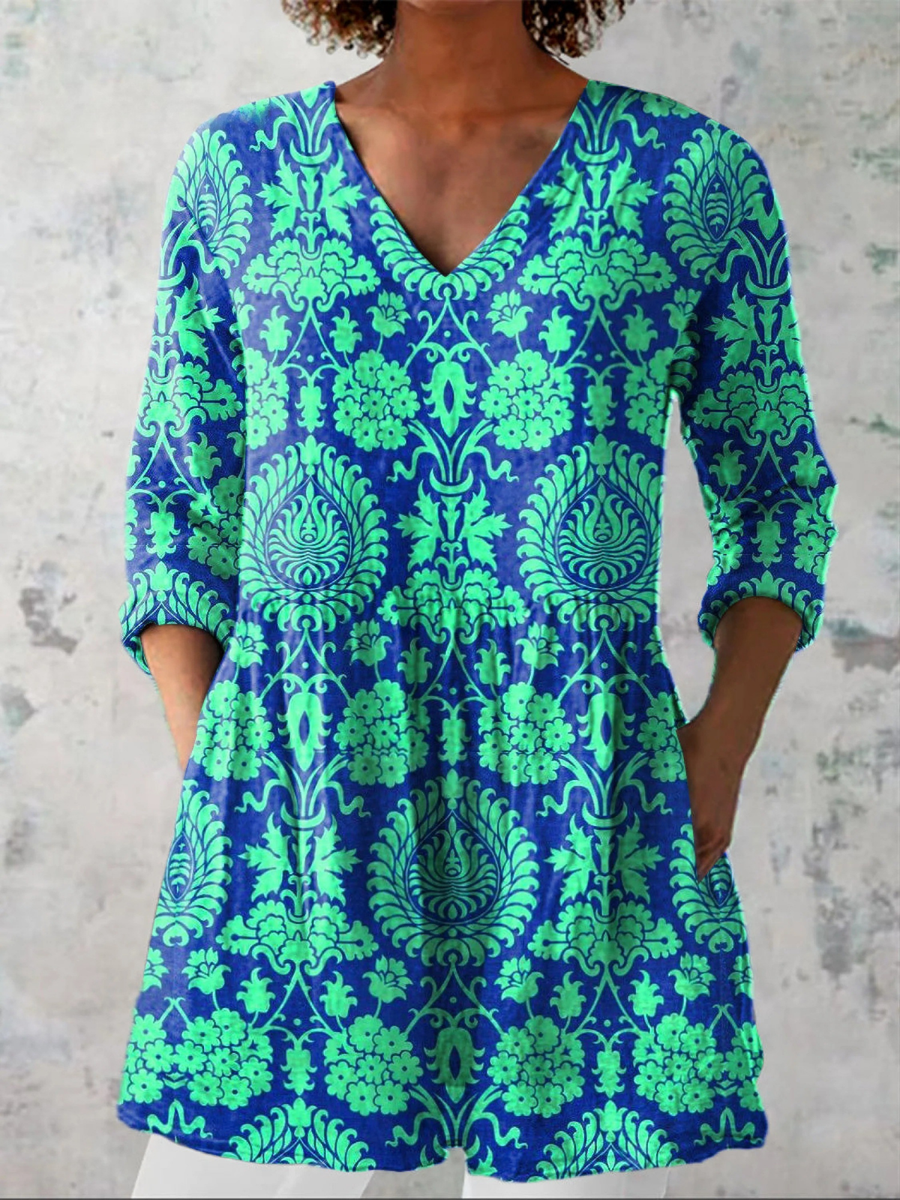 Ines | V-Neck Long Blouse