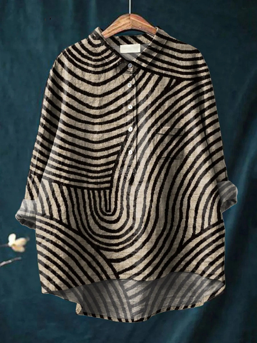 Cecelia | Women's Casual Shirt with Circular Line Pattern
