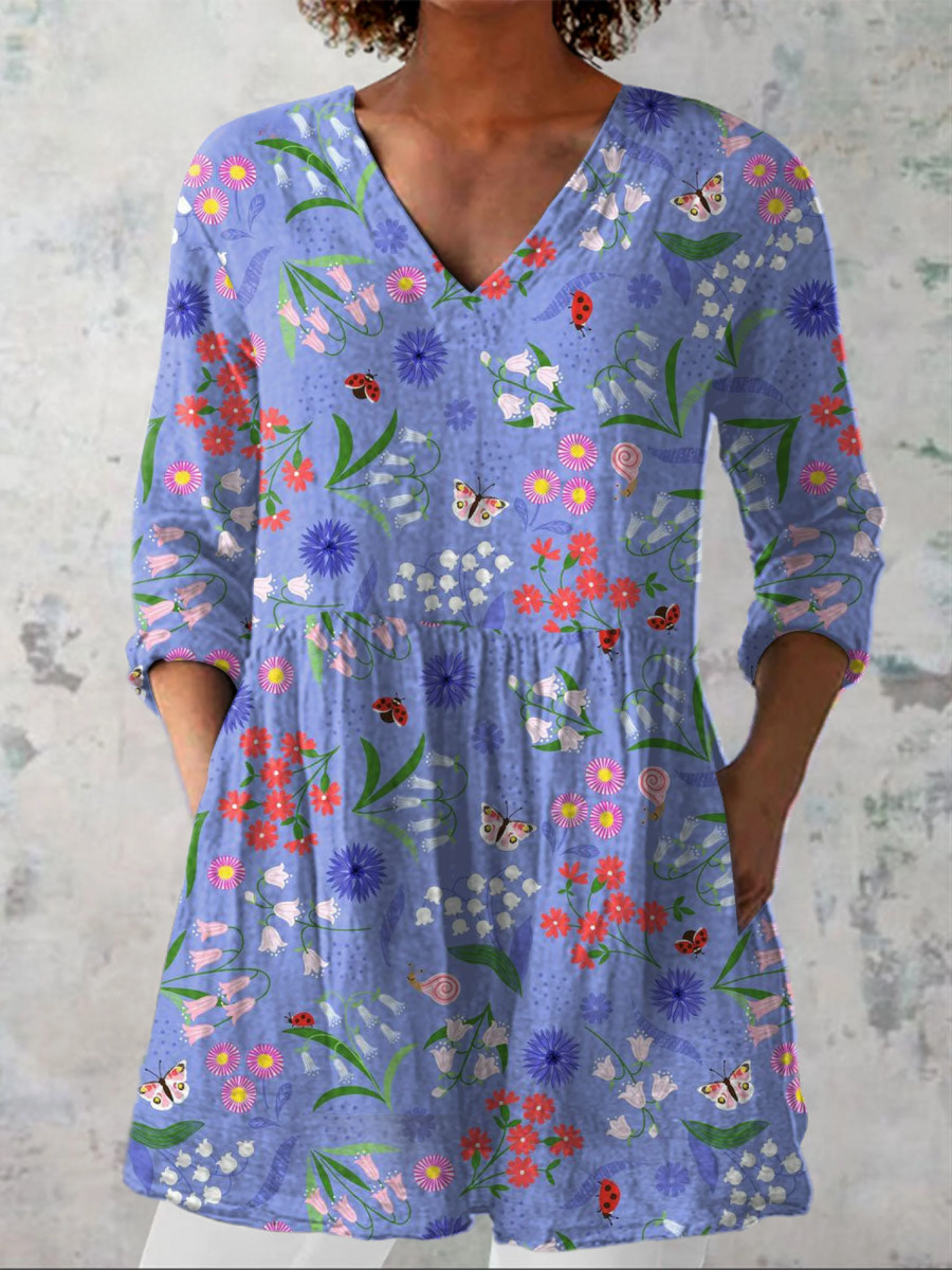 Aline | V-Neck Long Blouse