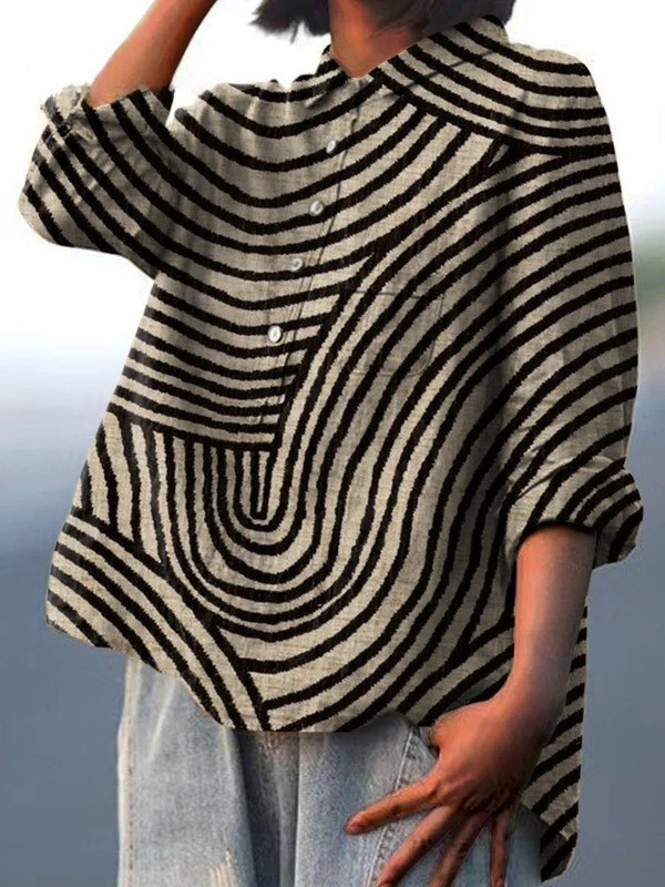 Cecelia | Women's Casual Shirt with Circular Line Pattern