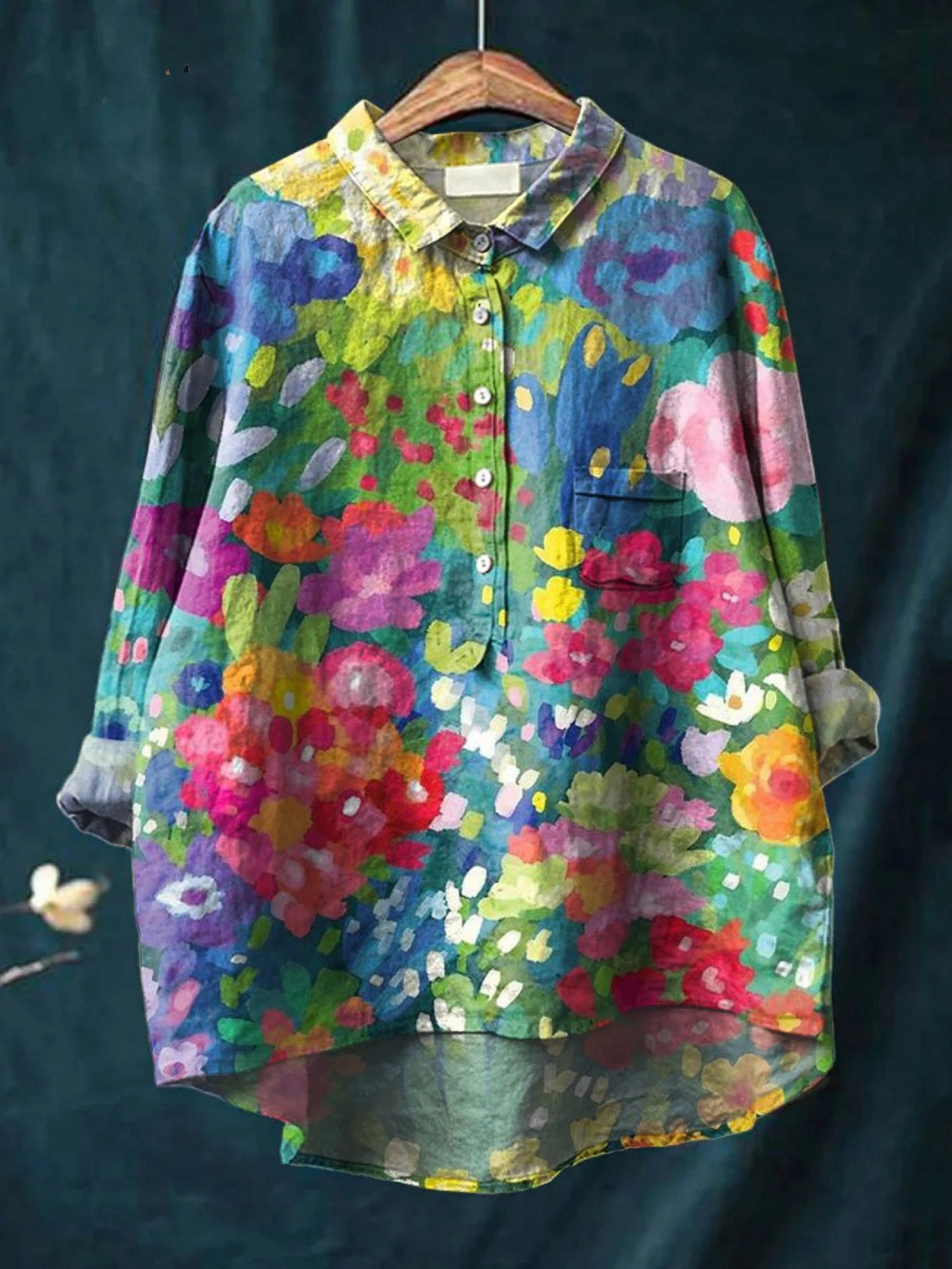 Jasimne | Women's Vintage Floral Art Print Casual Top