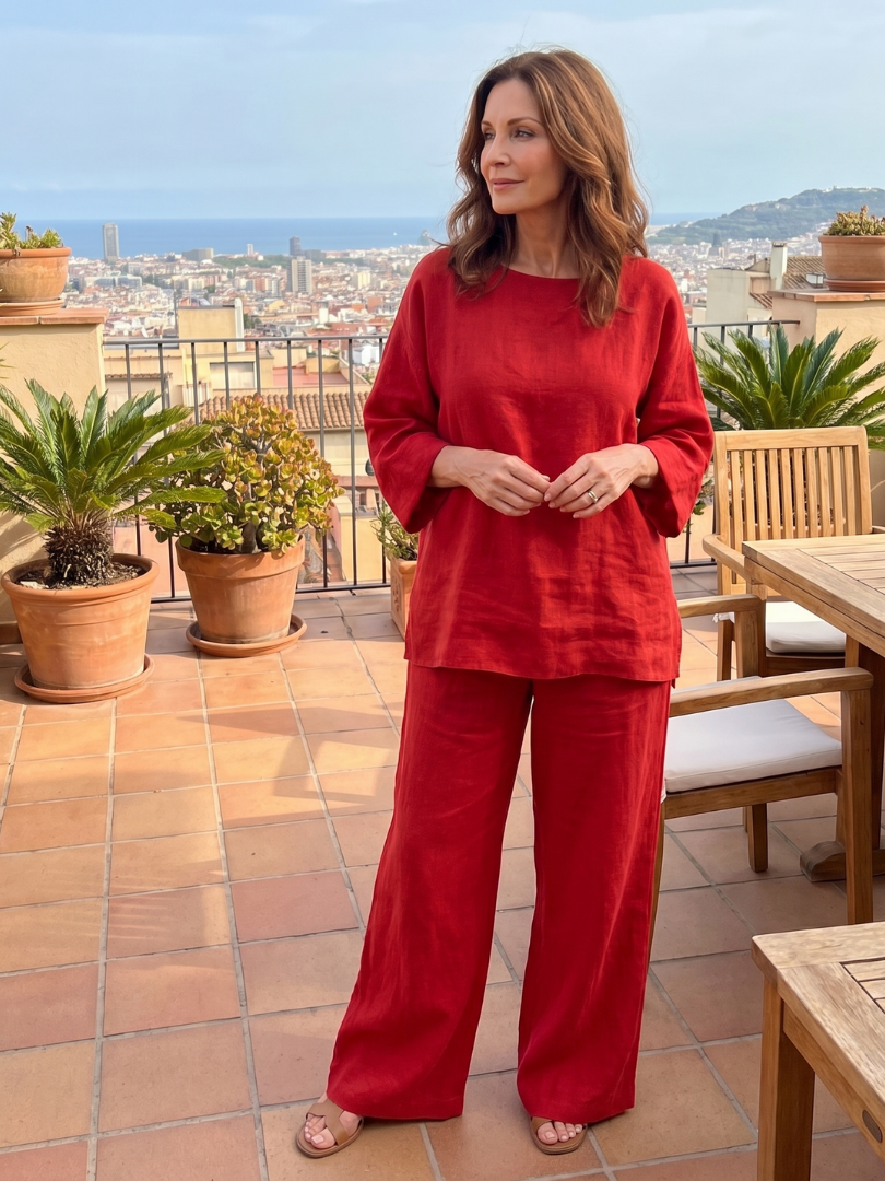 Prue | Oversized Tunic and Wide-Leg Pant Ensemble