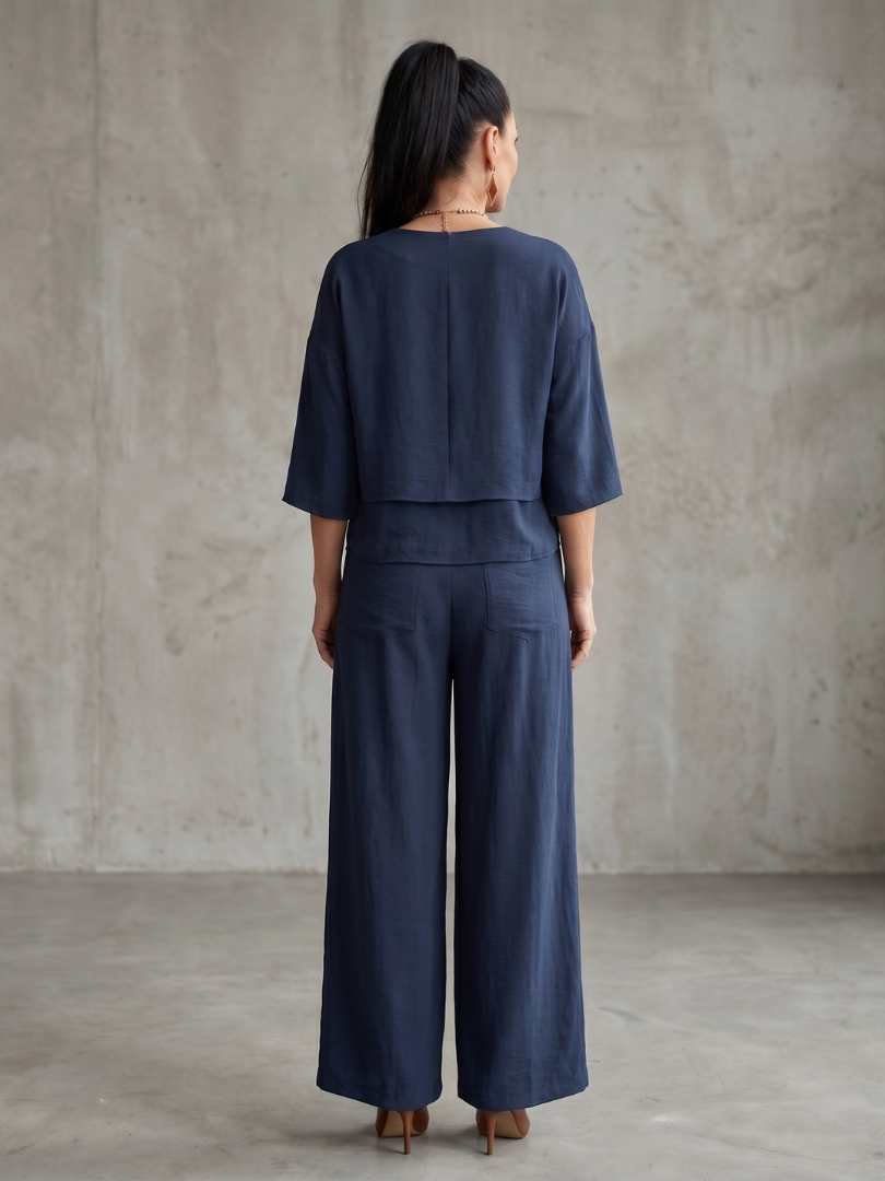 River | Layered Top and Wide Leg Pants Set