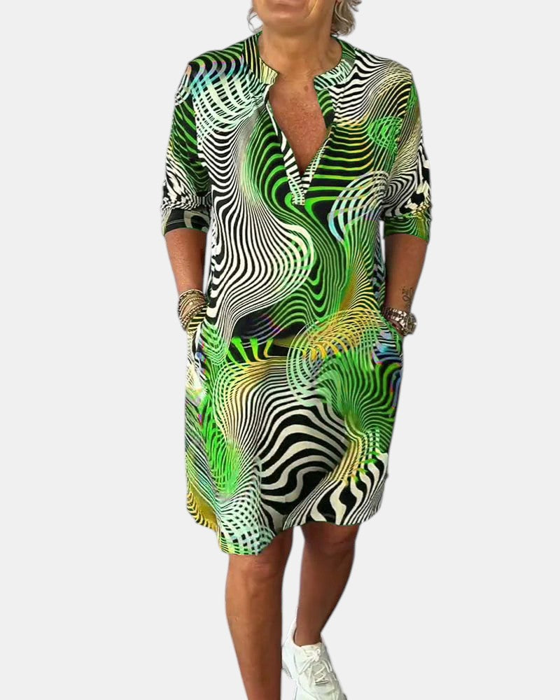 Jessica™ | Vibrant V-Neck Dress