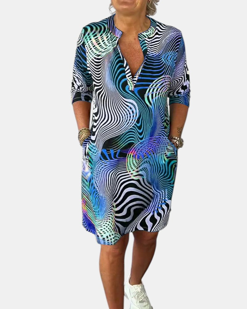 Jessica™ | Vibrant V-Neck Dress