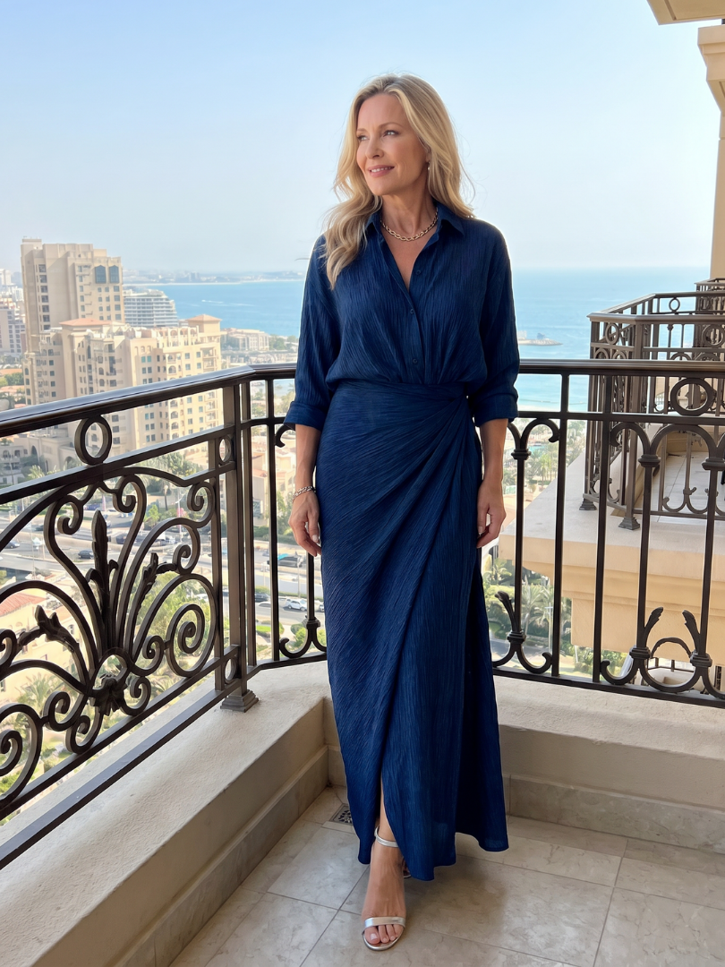 Mirque | Maxi Dress with Long Sleeve Wrap Front Design
