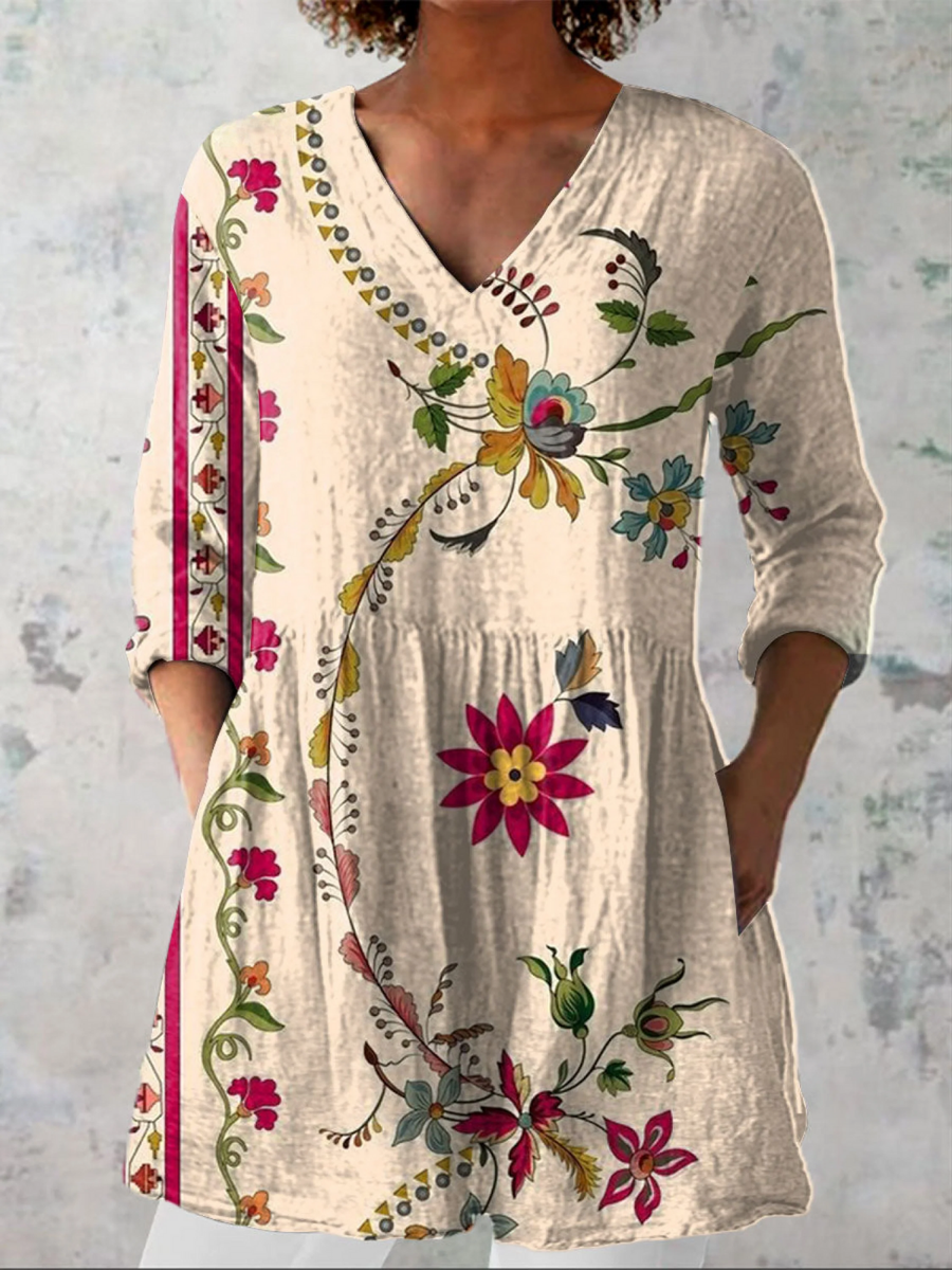 Clara | V-Neck Long Blouse